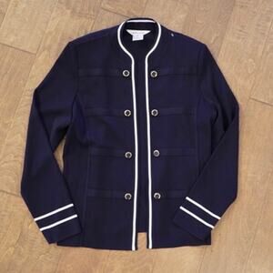 Exclusively Misook Long Sleeve Pullover Cardigan Blue Womens Size Medium